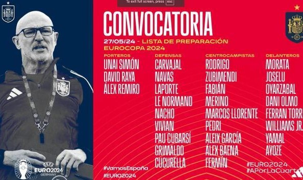 开云-西班牙公布欧洲杯初选名单 亚马尔等29人在列